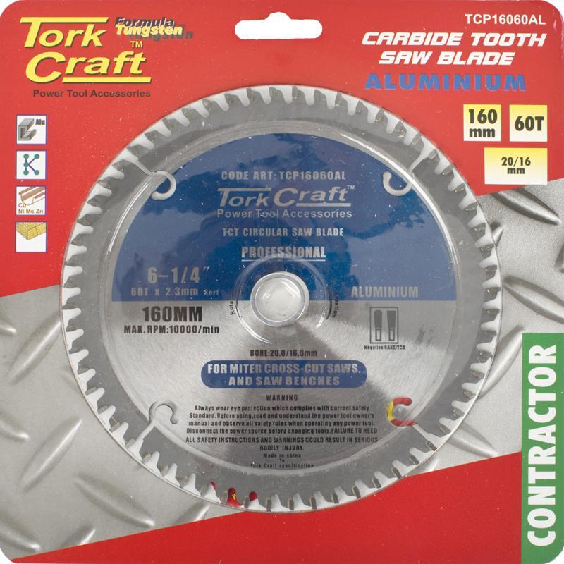 Tork Craft Circular Saw Blade Aluminium 160 X 60T TCP16060AL Power Tool Services