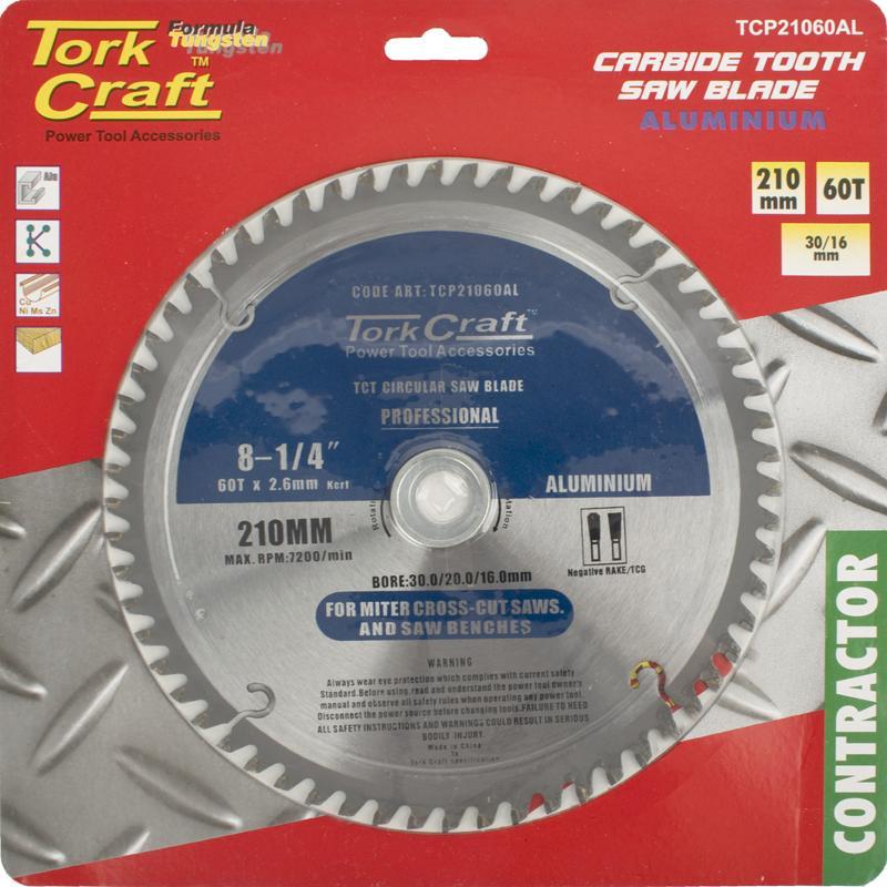 Tork Craft Circular Saw Blade Aluminium 210 X 60T TCP21060AL Power Tool Services