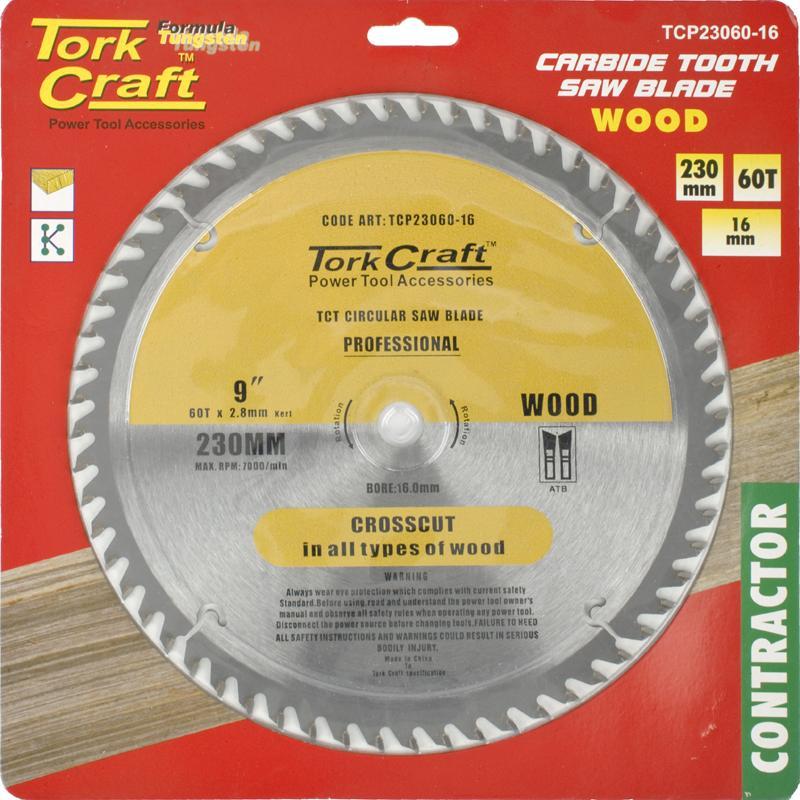 Tork Craft Circular Saw Blade Contractor 230 X 60T 16 TCP23060-16 Power Tool Services