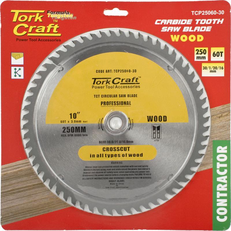 Tork Craft Circular Saw Blade Contractor 250 X 60T TCP25060-30 Power Tool Services