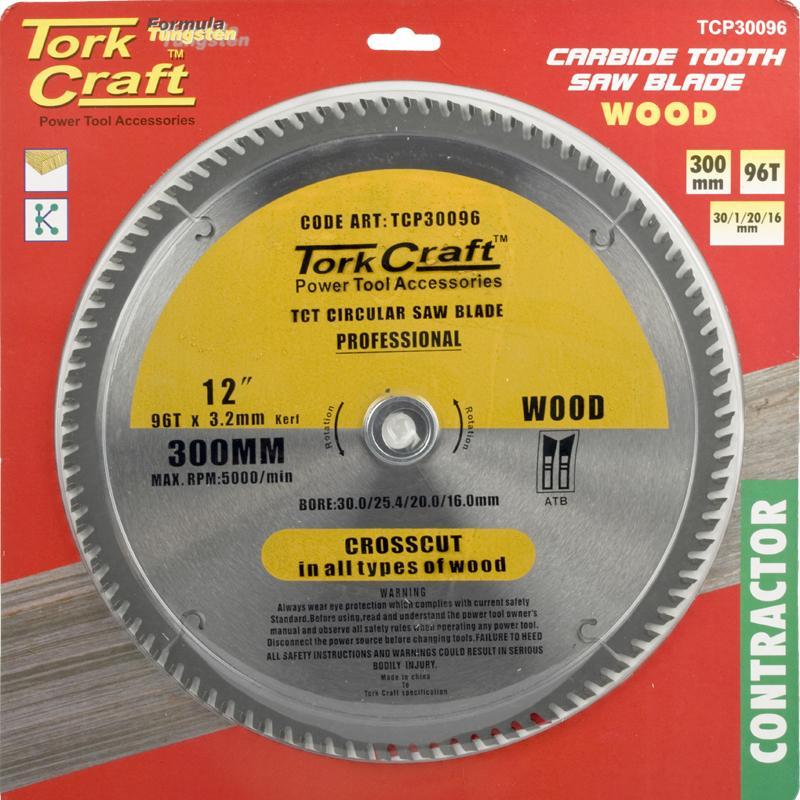 Tork Craft Circular Saw Blade Contractor 300 X 96T 30/20/16 TCP30096 Power Tool Services