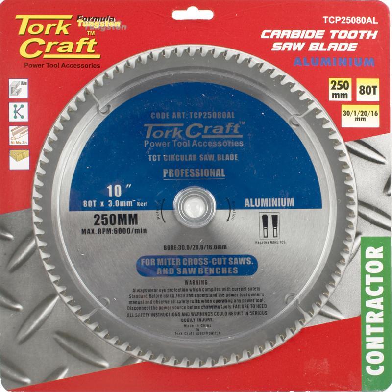 Tork Craft Craft Circular Blade Aluminium 250 X 80T 30 TCP25080AL Power Tool Services