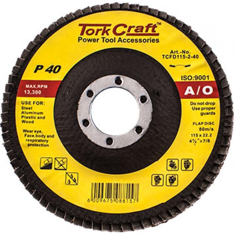 Tork Craft Flap Sanding Disc 115mm ( Select Grit ) Power Tool Services