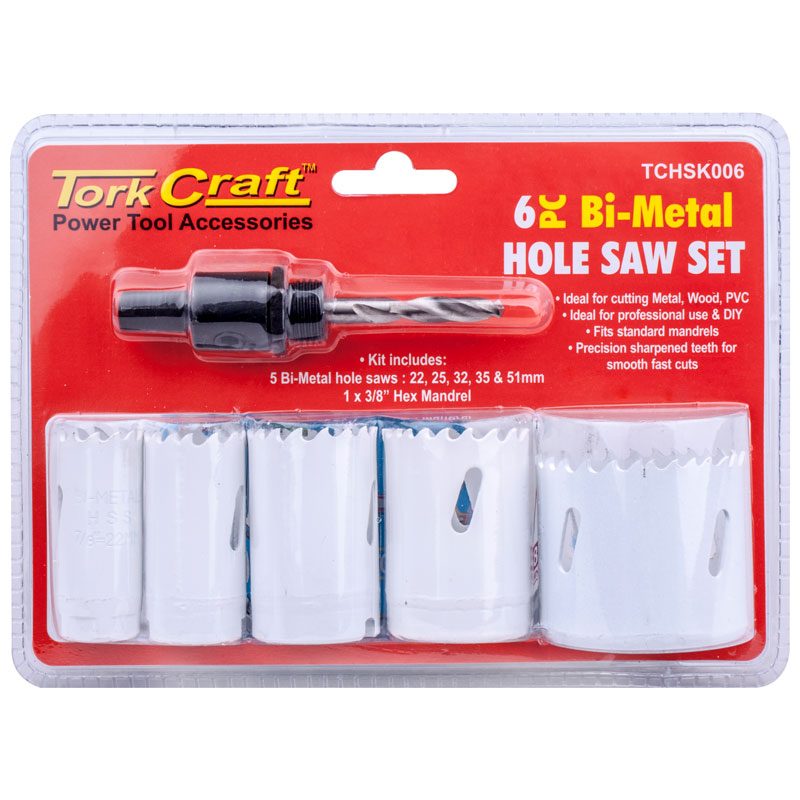 Tork Craft Hole Saw Set TCHSK006 Power Tool Services