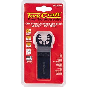 Tork Craft Quick Change Flush Cut Wood Saw Blade 28Mm(1-1/8')18Tpi Crv Power Tool Services