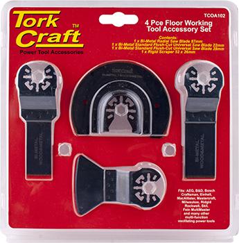 Tork Craft Quick Change Oscilating Floor Working Accessory Kit 4Pc Power Tool Services