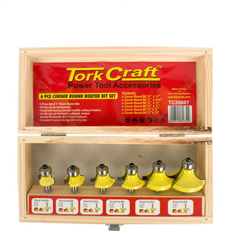 Tork Craft Round Router Bit Set TC20607 Power Tool Services