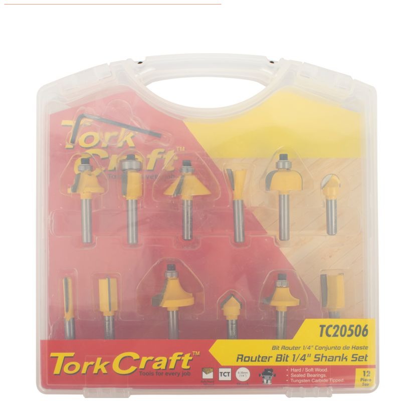 Tork Craft Router Bit Set 12pc TC20506 Power Tool Services