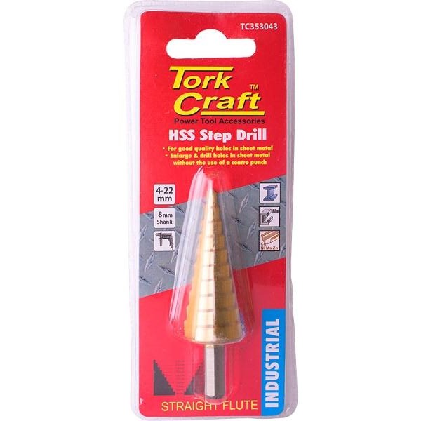 Tork Craft Step Drill Hss ( Select Size ) Power Tool Services