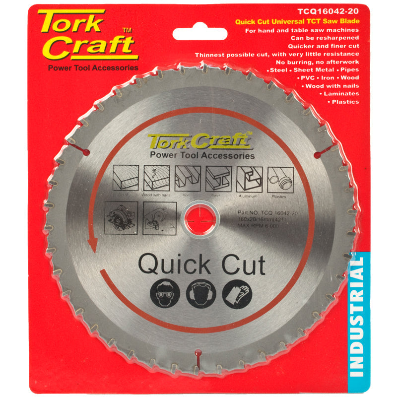 Tork Craft Universal Quick Cut TCT Blade 160 x 24t 20-16 TCQ16042-20 Power Tool Services