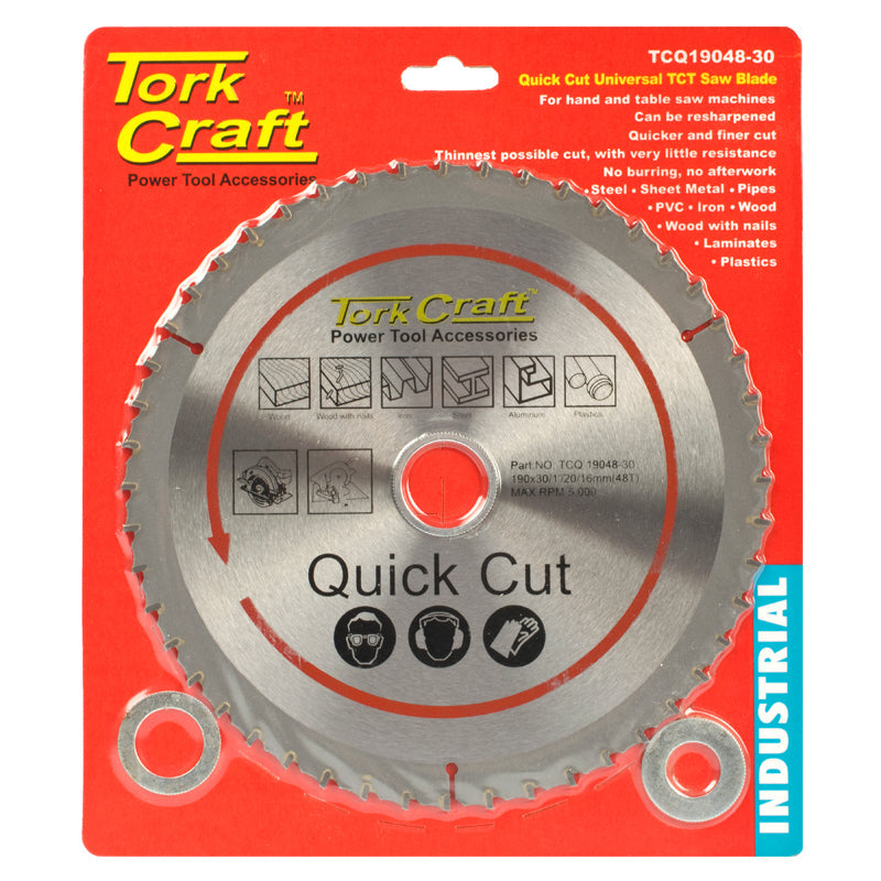 Tork Craft Universal Quick Cut TCT Blade 190 x 48t 30-20-16 TCQ19048-30 Power Tool Services