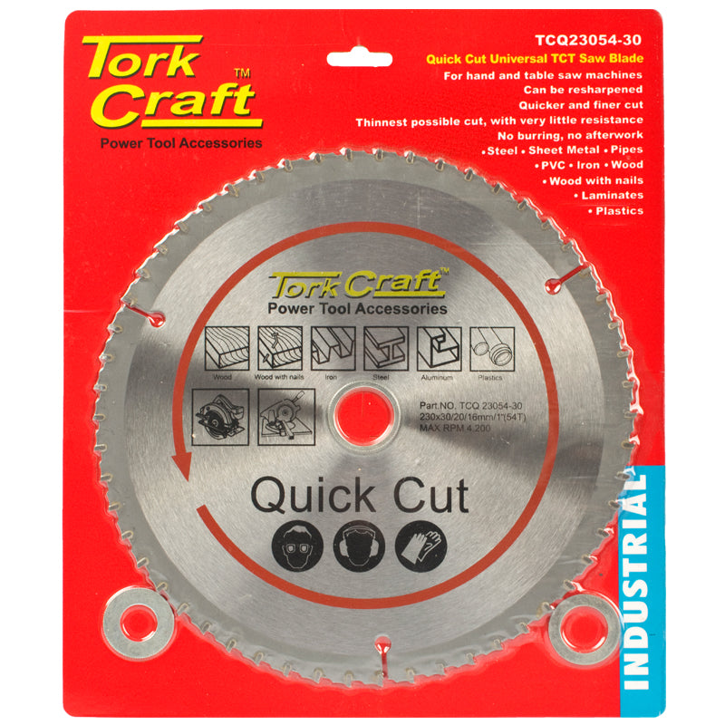 Tork Craft Universal Quick Cut TCT Blade 230 x 54t 30-20 TCQ23054-30 Power Tool Services