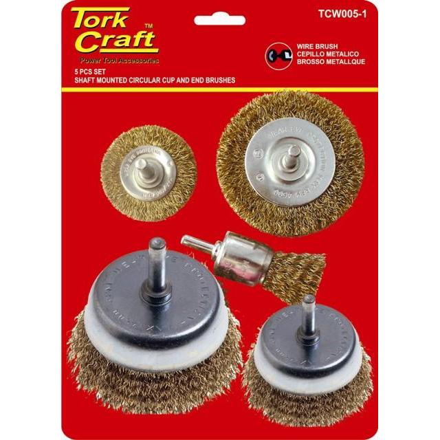 Tork Craft Wire Brush Set 5Pce With 6Mm Shaft Cup/Circ/End Power Tool Services