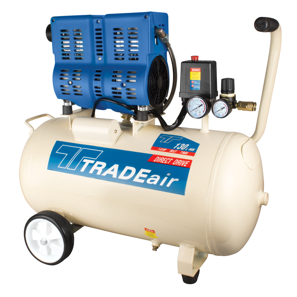 TradeAir Compressor 50L / 0.75kW Silent Oil Free Power Tool Services