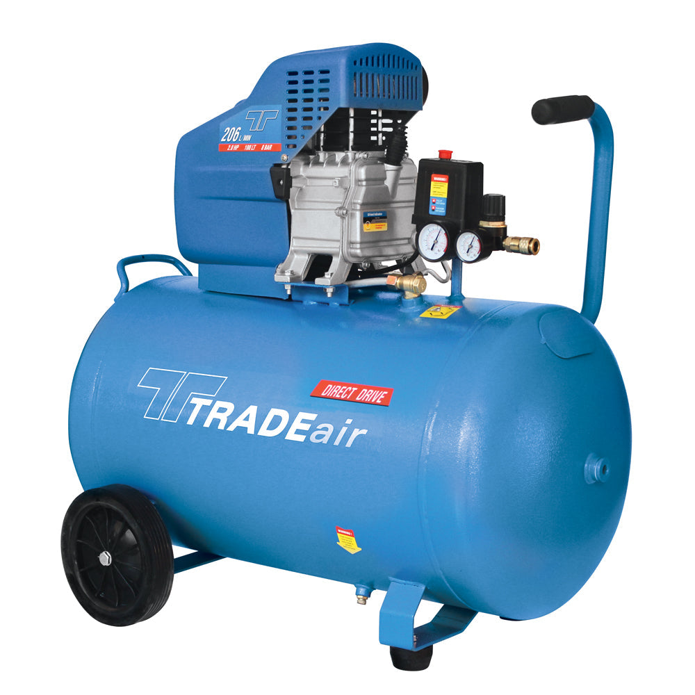 TradeAir Direct Drive Compressor 2Hp 100Lt Power Tool Services