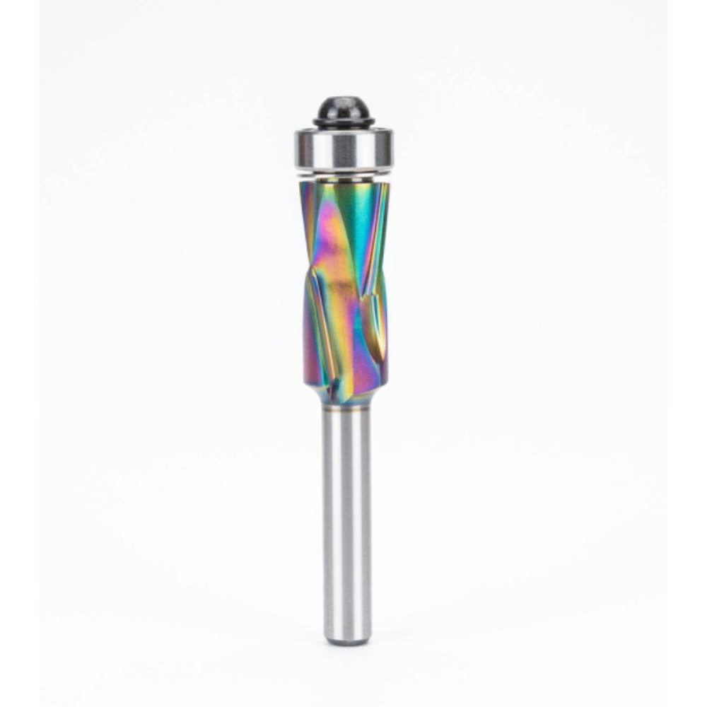 BETOP Flush Trim, 12.70 x 25.0mm Spiral - Compression - 1/4" Shank - DLC - COATING