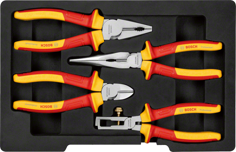 Bosch Professional Pliers VDE Pliers Set 4pc 1600A02NG1 1 - Power Tool Services