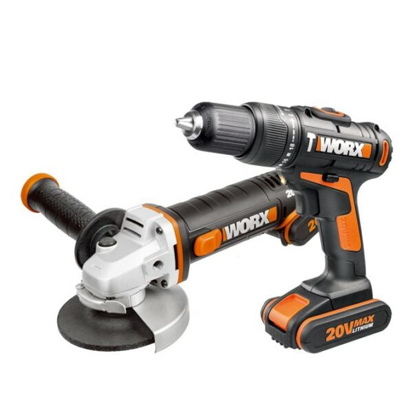 Worx Impact Drill & Angle Grinder 115MM COMBO 20V In Bag | KIT