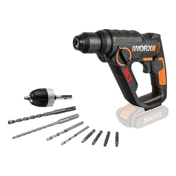 Worx H3 Compact Rotary Hammer Cordless 3-In-1 SDS 1.2J 20V