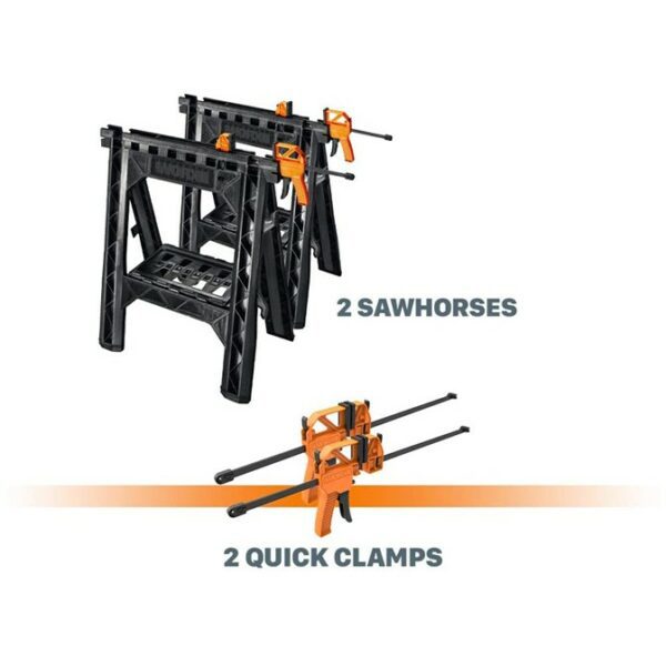 Worx Clamping Sawhorses With Bar Clamps | TWIN SET