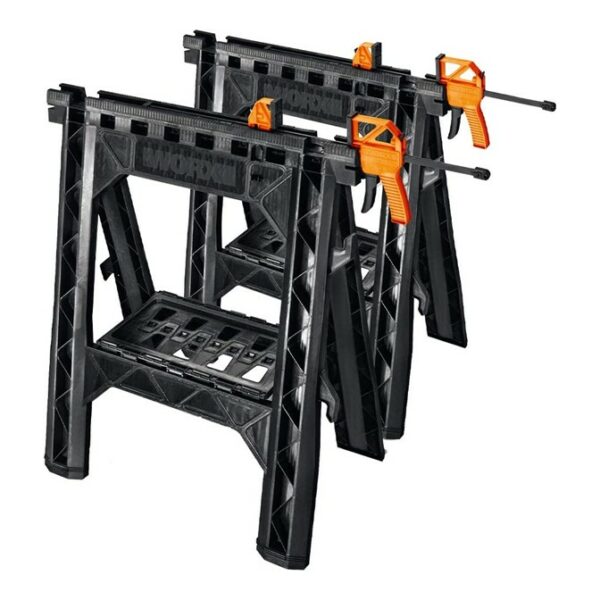 Worx Clamping Sawhorses With Bar Clamps | TWIN SET