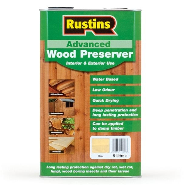 Rustins Ad Wood Preserver Clear ( Select Size ) - Power Tool Services