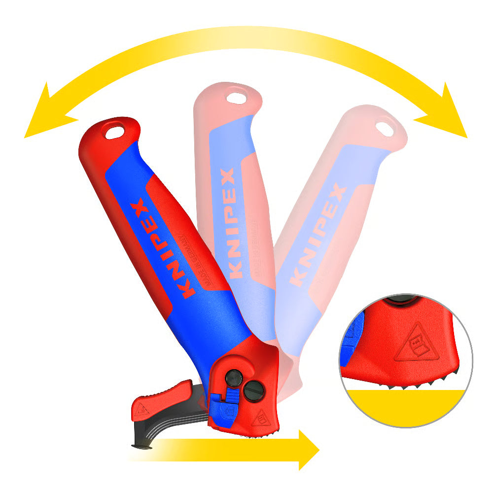 Knipex Stripping Knife With guide shoe and ratchet function 16 50 145 SB 4 - Power Tool Services