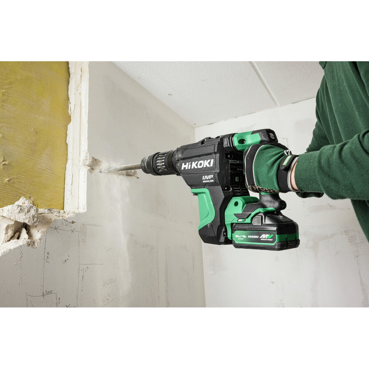 Hikoki 36v Cordless Rotary Hammer Sds Plus / Breaker DH3640DA Basic 6 - Power Tool Services