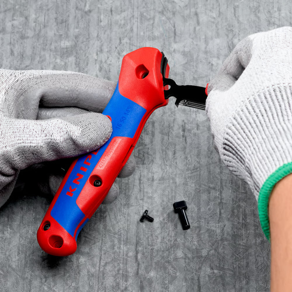 Knipex Stripping Knife With guide shoe and ratchet function 16 50 145 SB 9 - Power Tool Services