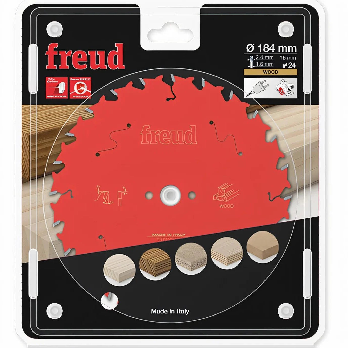 Freud Circular saw blade HM 184 x 2.4/1.6 x 16 mm, Z=24 FR11W001H