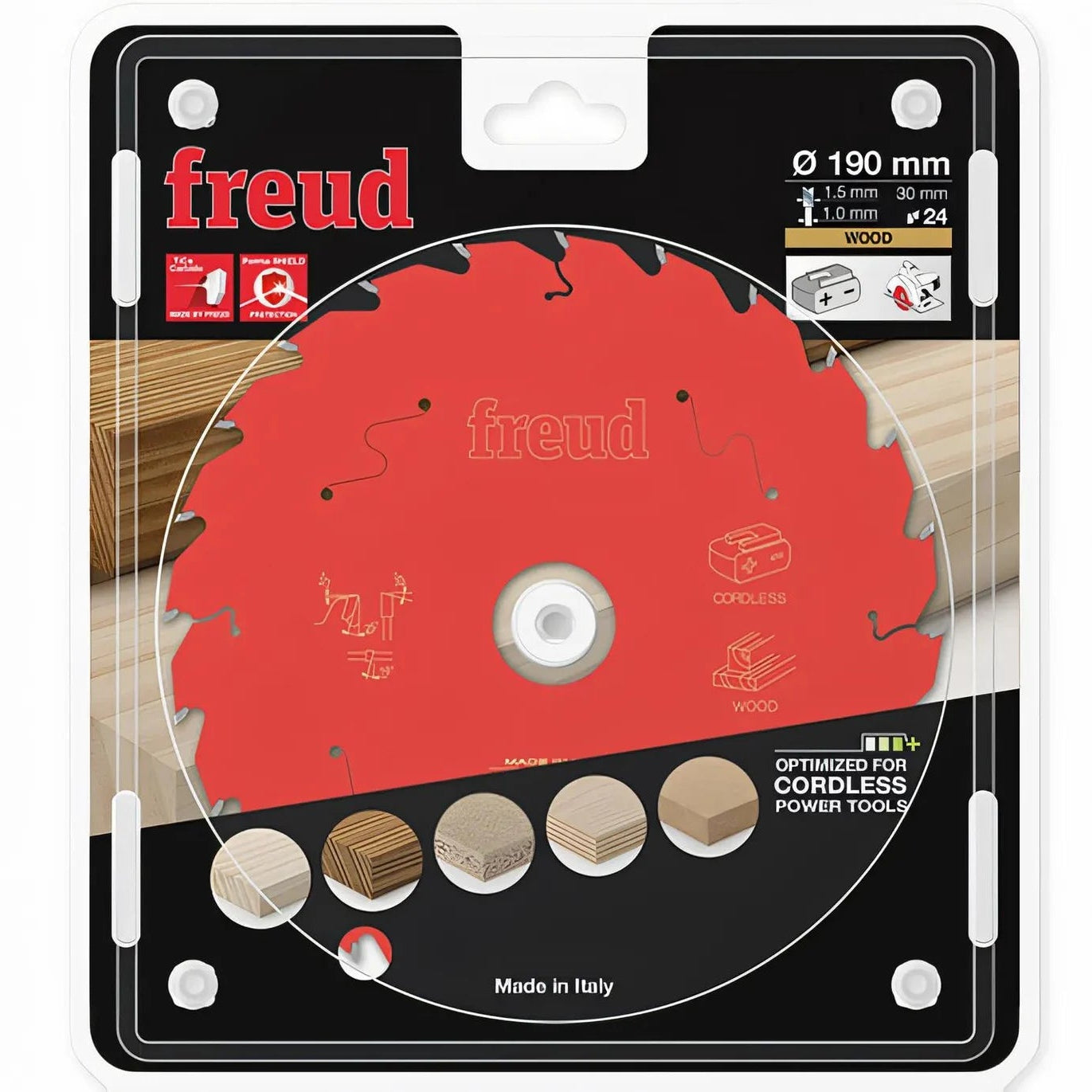 Freud Circular saw blade HM 190 x 1.5/1.0 x 30 mm, Z=24 FR13W011HC