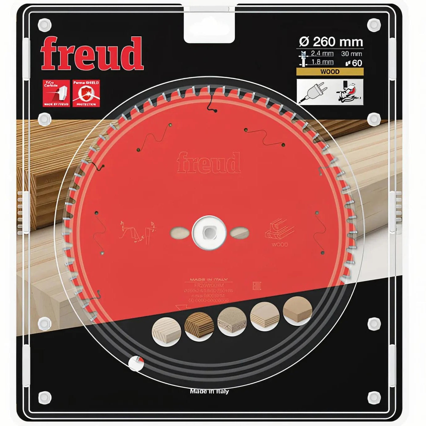 Freud TCT Circular Saw Blade 260MM X 2.4 X 30MM X 60T FR26W001M 1 - Power Tool Services