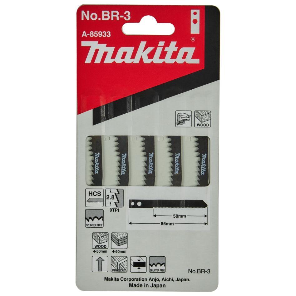 Makita | Jig saw blade HCS, 60 mm, BR-3, 5 pcs | A-85933