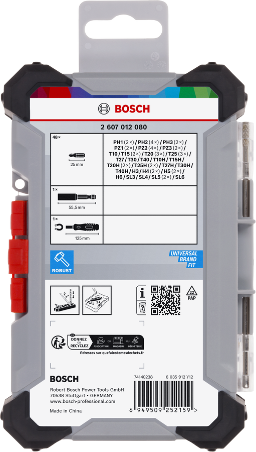 Bosch Extra Hard 50-piece screwdriver bit set 2607012080 5 - Power Tool Services