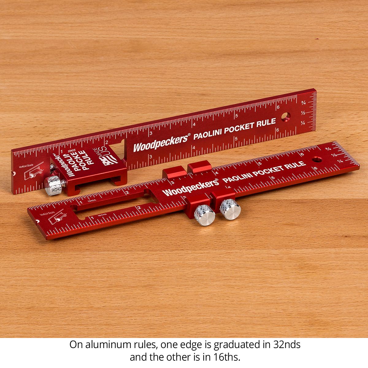 Woodpeckers Paolini Pocket Rule Metric Set Aluminum PPRRI-AM Metric 5 - Power Tool Services