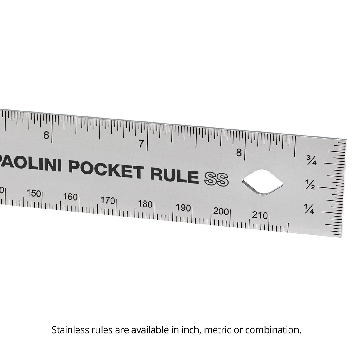 Woodpeckers Paolini Pocket Rule Metric Set Stainless Steel PPRRI-SM Metric 6 - Power Tool Services