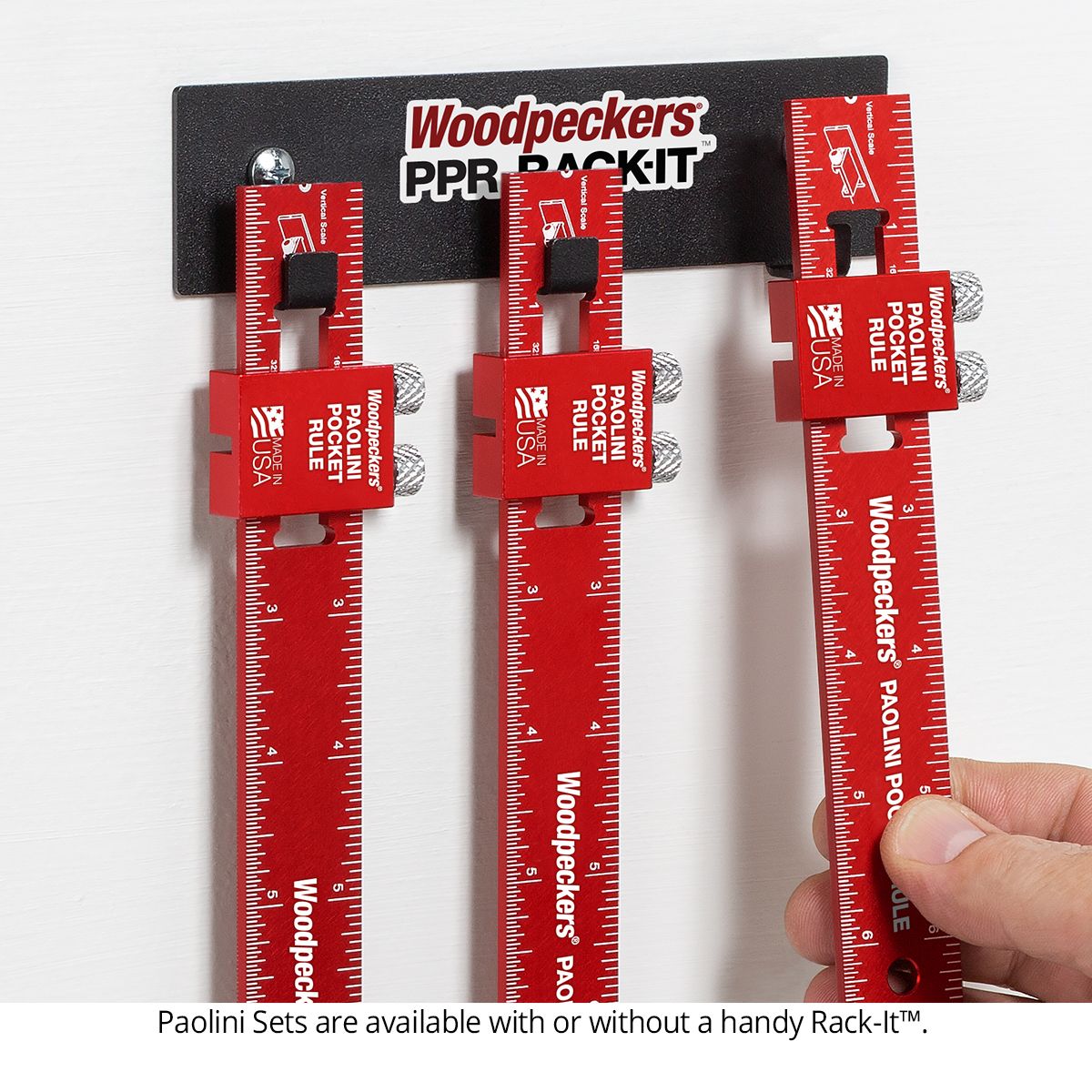 Woodpeckers Paolini Pocket Rule Metric Set Aluminum PPRRI-AM Metric 8 - Power Tool Services