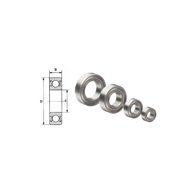 BETOP Bearing, 12.70 x 04.80 - 1/2 x 3/16 - ZZ