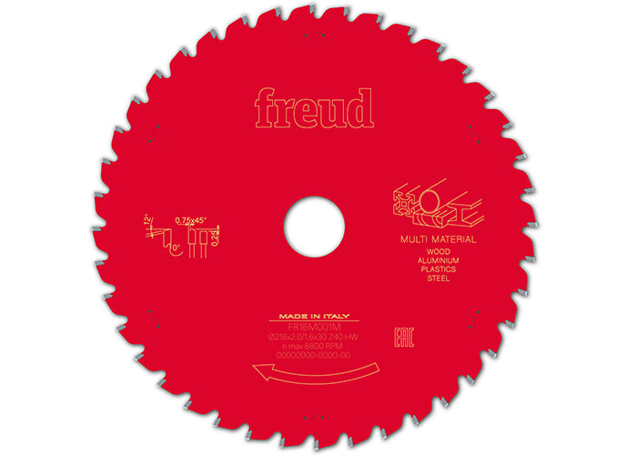 Freud Circular saw blade HM 216 x 2.0/1.6 x 30 mm, Z=40 FR16M001M