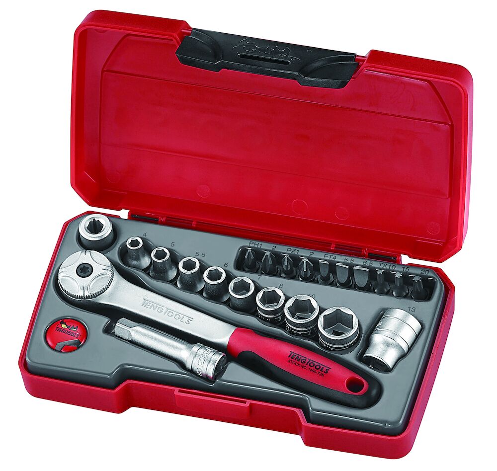 Teng Tools 22PC 1/4 inch Drive Tool Set Power Tool Services