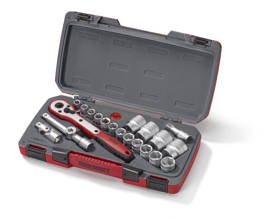 Teng Tools 21PC 1/2" Drive Socket Set (6 point sockets) Power Tool Services