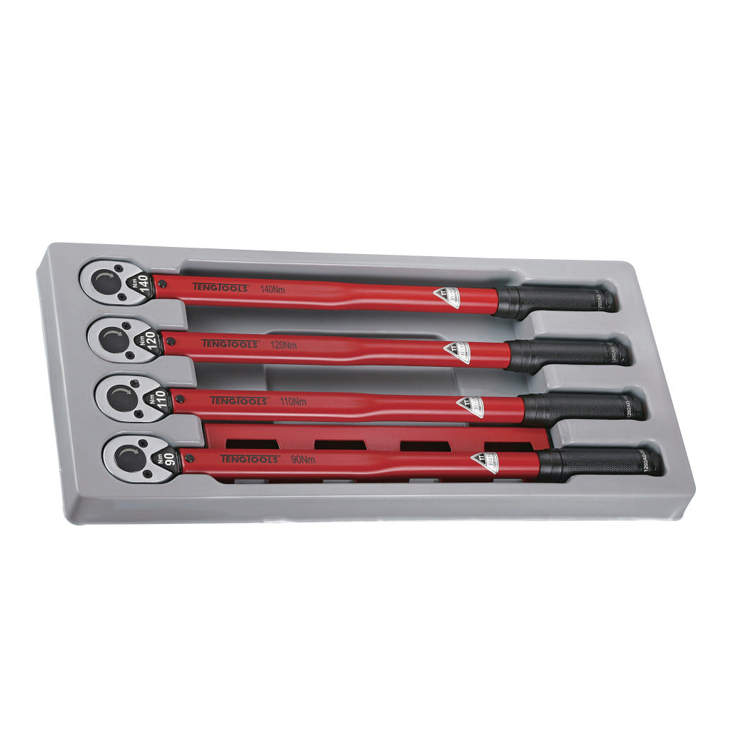 Teng Tools 4PC 1/2" Drive Preset Torque Wrench Set Power Tool Services